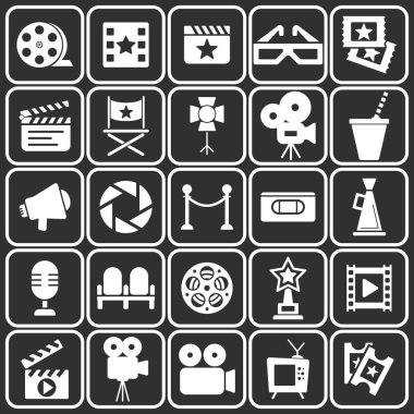 Sinema retro Icons set