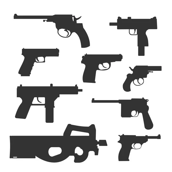 Armas vetor handguns coleção . — Vetor de Stock