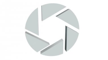 Diyafram iris diyafram logosu beyaz üzerinde döndürme