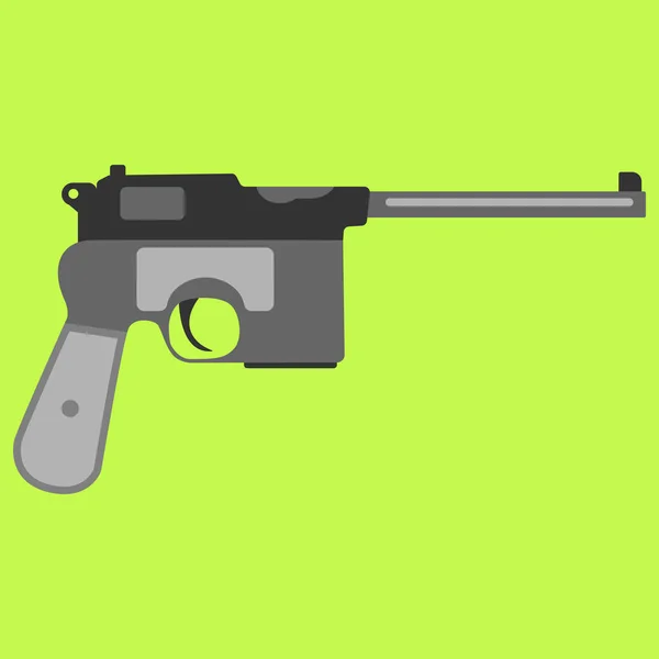 Pistole pistole bezpečnostní a vojenská zbraň — Stockový vektor