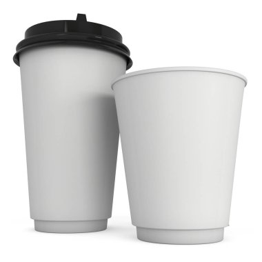 Tek kullanımlık kahve fincanı. Boş kağıt kupa