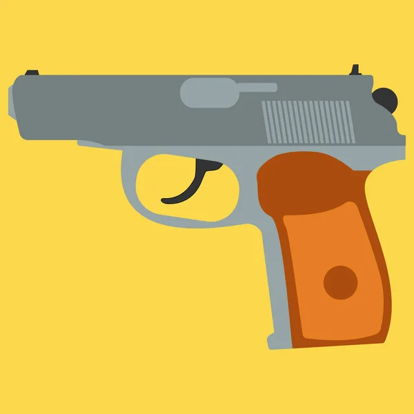 Pistolet arme de poing sécurité et arme militaire — Image vectorielle
