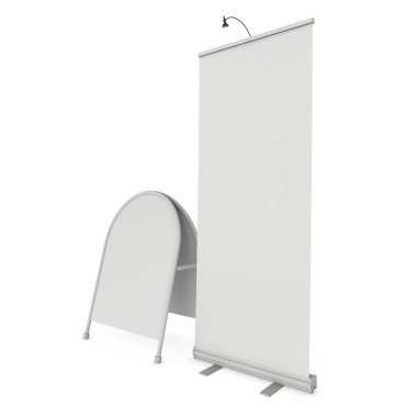 Boş Roll Up Expo Banner Stand grubu