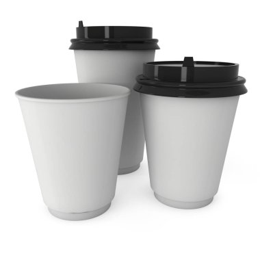 Tek kullanımlık kahve fincanı. Boş kağıt kupa