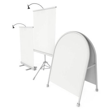 Boş Roll Up Expo Banner Stand grubu