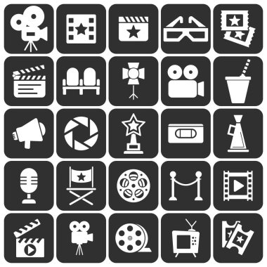 Sinema retro Icons set