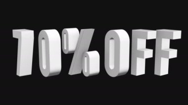 3d harfleri kapalı yüzde 70'i siyah arka plan üzerine döndürmek