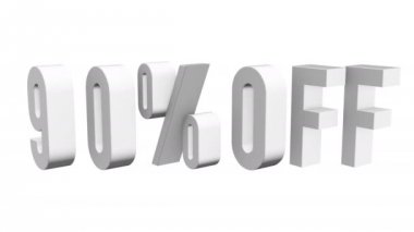 % 90 indirimli 3D harfler beyaz arkaplanda dönüyor