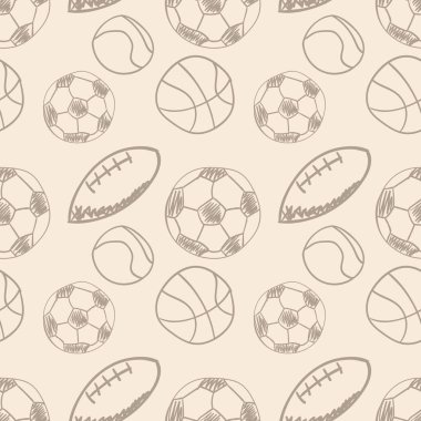 Spor doodle simgeler seamless modeli