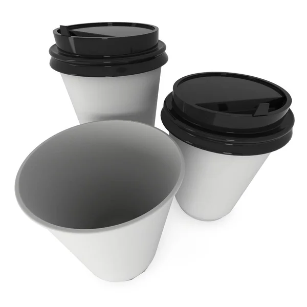 Tasses à café jetables. Tasse en papier vierge — Photo