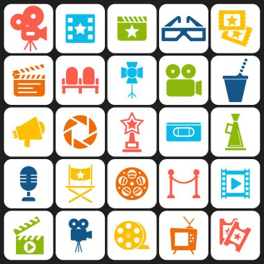 Sinema retro Icons set
