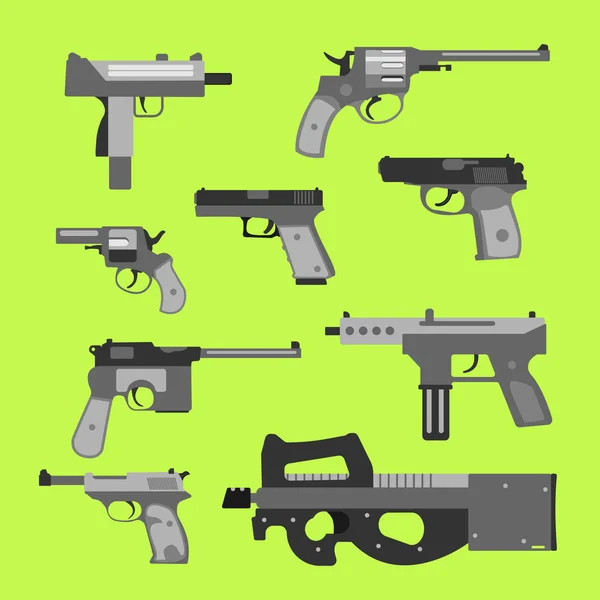 Armas vector pistolas colección . — Archivo Imágenes Vectoriales
