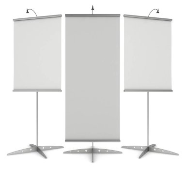 Boş Roll Up Expo Banner Stand grubu