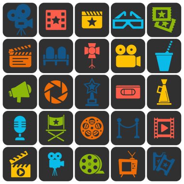 Sinema retro Icons set