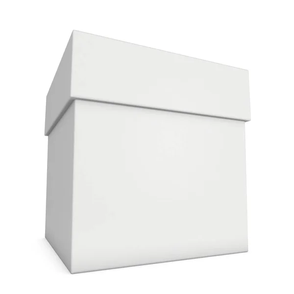 Белая коробка на белом фоне — стоковое фото