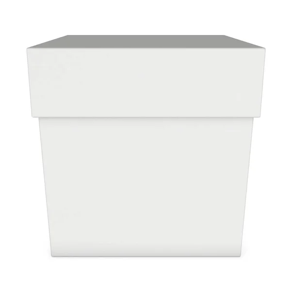 Casella bianca isolata su sfondo bianco — Foto Stock