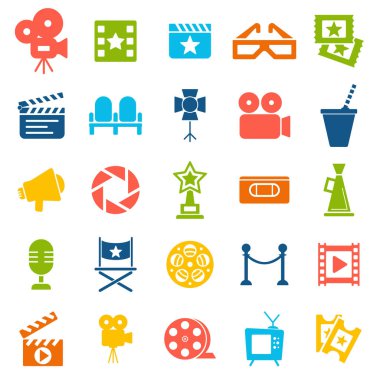 Sinema retro Icons set