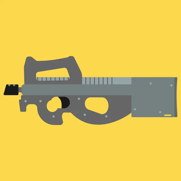 Pistolet maszynowy zabezpieczeń i broń wojskowa — Wektor stockowy