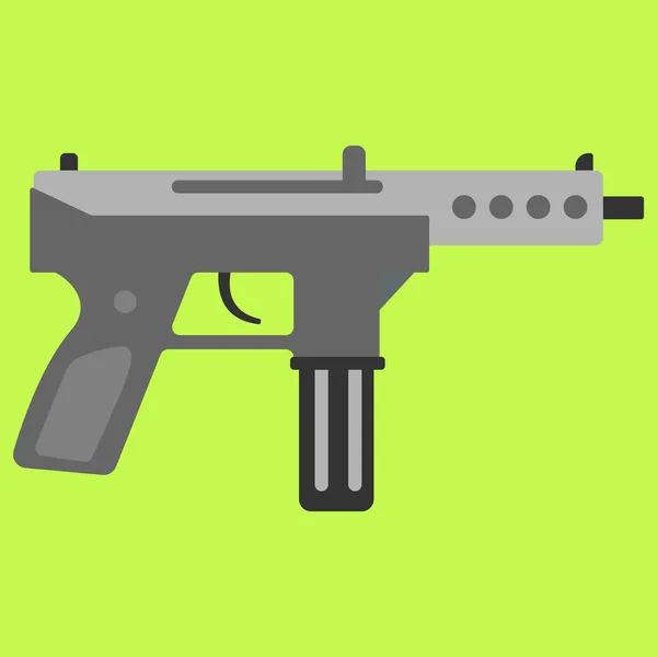 Subfusil de seguridad y arma militar — Vector de stock