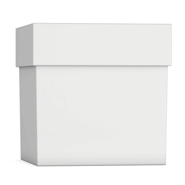 Біла коробка ізольована на білому тлі — стокове фото