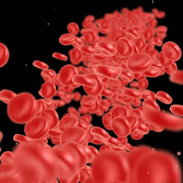Röda blodkroppar rinner — Stockfoto