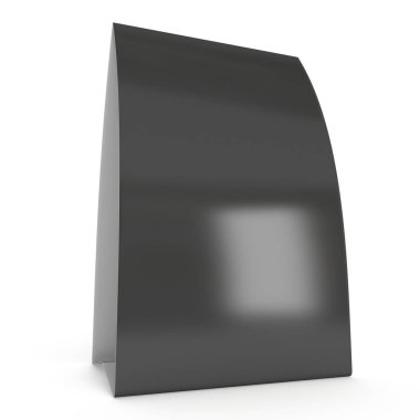 Siyah kağıt katlanmış kart. 3D render.