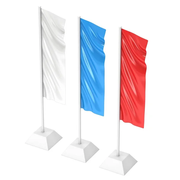 Flag Blank Expo Banner Stand. 3D — Stock Photo, Image