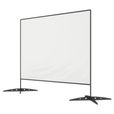 Kütük basın duvar ile boş bayrak.