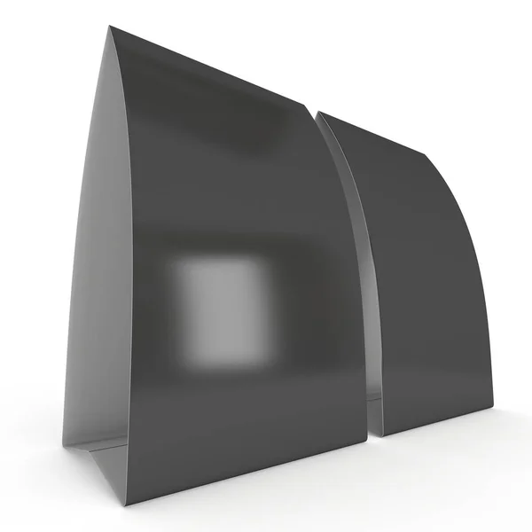 Cartão de tenda de papel preto. Renderização 3d . — Fotografia de Stock