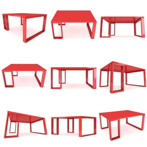Mesa Vermelha 3D — Fotografia de Stock