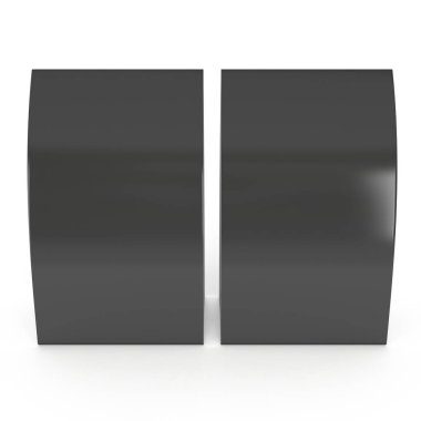 Siyah kağıt katlanmış kart. 3D render.