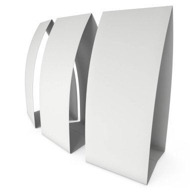 Boş kağıt katlanmış kart. 3D render.