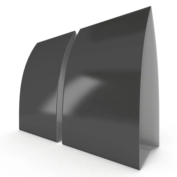 Cartão de tenda de papel preto. Renderização 3d . — Fotografia de Stock