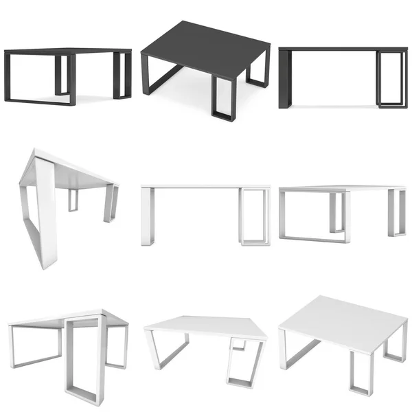 Weißer Tisch 3d — Stockfoto
