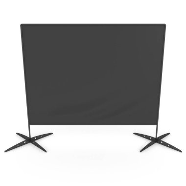 Kütük basın duvar ile siyah ekran bayrak.