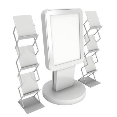 LCD ekran stand ve dergi raf.