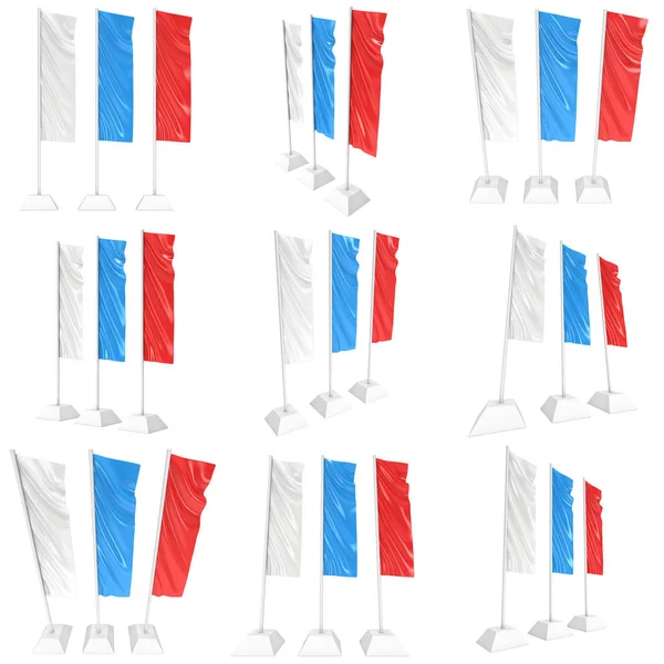 Bandera en blanco Expo Banner Stand. 3D —  Fotos de Stock