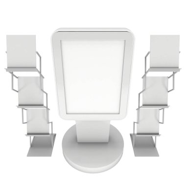 LCD ekran stand ve dergi raf.