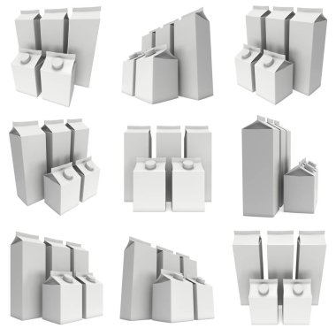 Süt veya meyve suyu 3d kutu