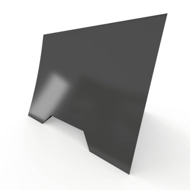Siyah kağıt katlanmış kart. 3D render.