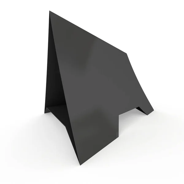 Cartão de tenda de papel preto. Renderização 3d . — Fotografia de Stock