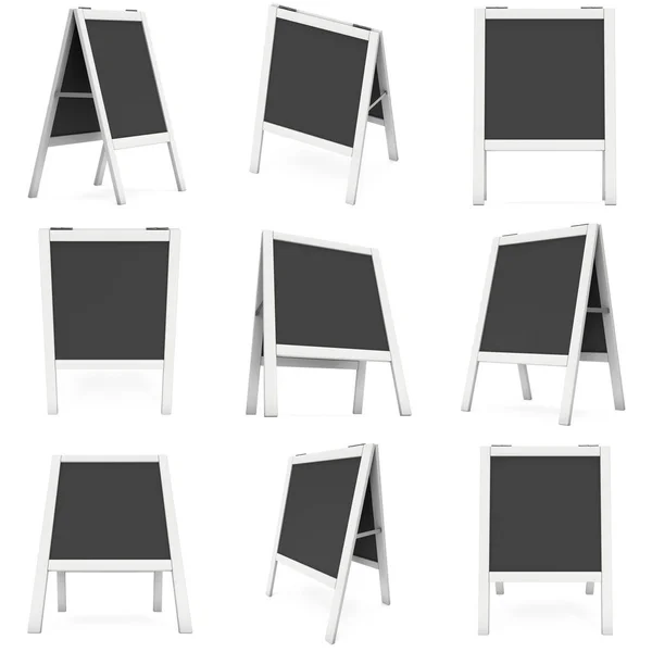 Sandwich board. Black menu outdoor display with clipping path — Stock Photo, Image