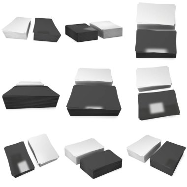 Siyah kartvizit yığını.