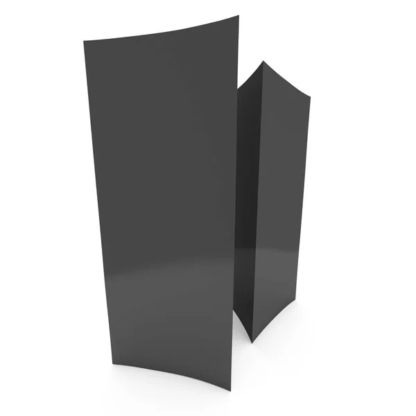 Karta składana jak namiot czarnego papieru. renderowania 3D. — Zdjęcie stockowe