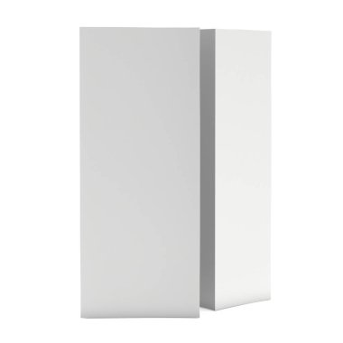 Boş kağıt katlanmış kart. 3D render.