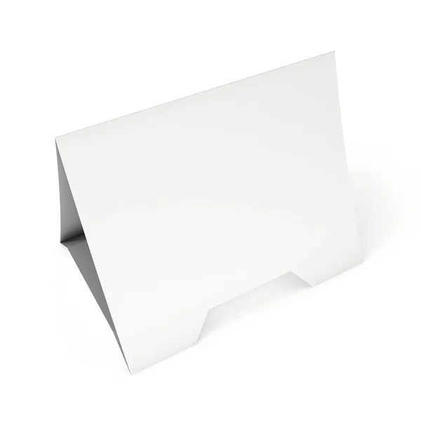 白紙のスタンディング カード。3 d のレンダリング. — ストック写真