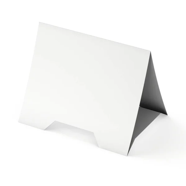 白紙のスタンディング カード。3 d のレンダリング. — ストック写真