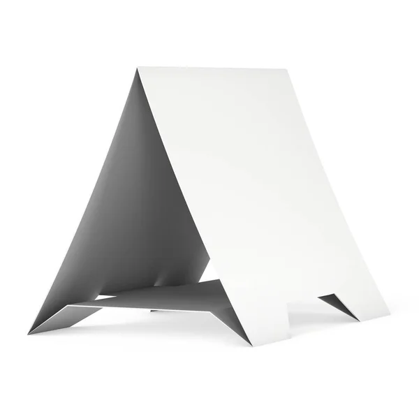 खाली कागज तम्बू कार्ड। 3 डी रेंडर . — स्टॉक फ़ोटो, इमेज