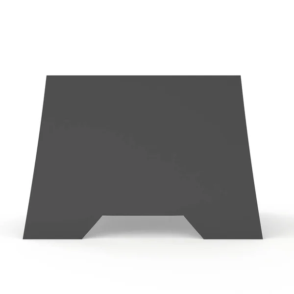 Černý papír vodorovně přeložená karta. 3D vykreslování. — Stock fotografie