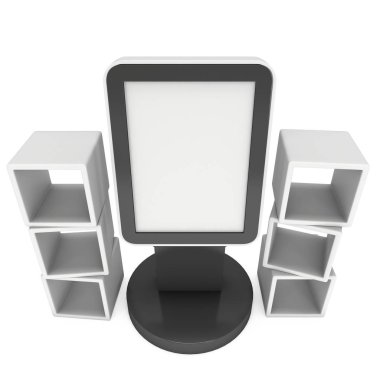 LCD ekran stand ve kutuları görüntüler